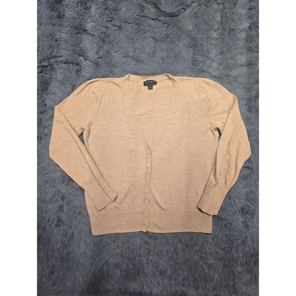 Worthington Womens Tan V-Neck Button Front Cardigan Sweater Size S 75336-8
